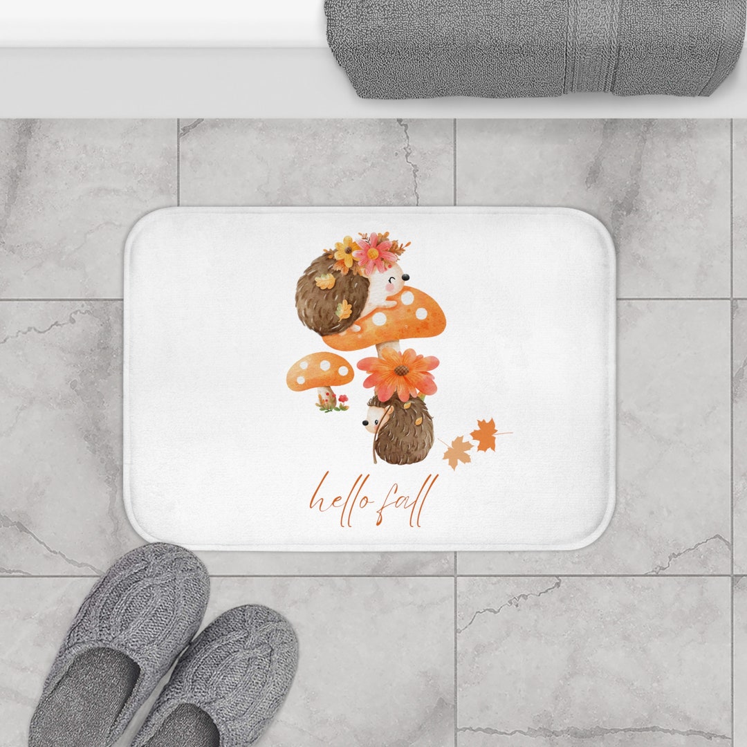 Fall Bath Mat Fall Bathroom Decor Seasonal Bath Mat Fall Farmhouse Fall ...