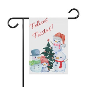 Felices Fiestas la bandera Garten & Haus Banner Muneco de nieve Regalo de navidad Winter Wohndekor Decoraciones de navidad