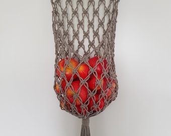 Macrame fruit hanging basket, Macrame vegetables storage, Wall hanging basket, Macrame fruit hammock, Gemüselagerung