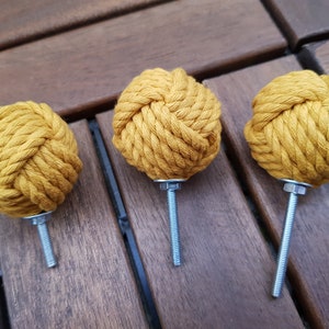 Nautische knop, katoenen touw ladehendel, kustknoppen, apenvuistknoppen, natuurlijke kastknop, strandknoppen, nautische ladeknoppen