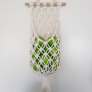 Macrame Hanging Fruits Basket, Vegetable Storage, Fruits bag, Kitchen Storage, Hanging Basket, Zero Waste vegetable storage, Wall Basket