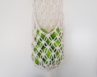 Cesta de frutas colgantes Macrame, Almacenamiento de verduras, Bolsa de frutas, Almacenamiento de cocina, Cesta colgante, Almacenamiento de verduras sin residuos, Cesta de pared