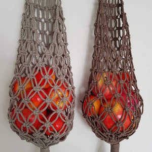 Macrame Hanging Fruits Basket,Vegetable Storage, Macrame bag, Kitchen Storage, Hanging Basket for Onion Potatoes,Macrame holder,Wall Basket