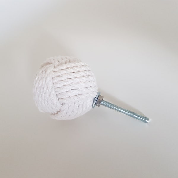 Nautical knob Cotton rope drawer pull