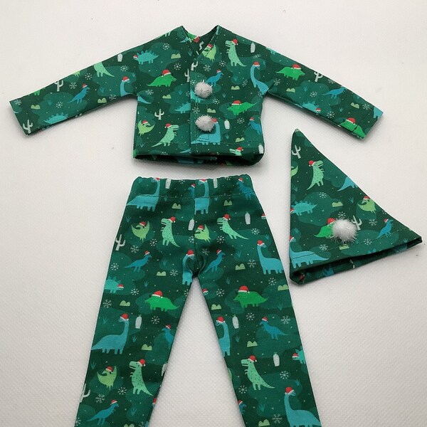 Green Dinosaur Elf clothes boy (12 in doll)