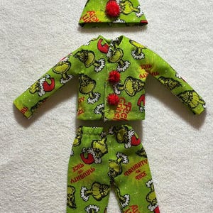 Grinch Elf clothes boy (12 in doll)