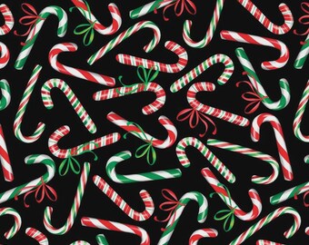 Candy canes Bentarex 100% Cotton sold in one yard quantities