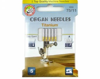 75/11 Organ Machine Needles Titanium