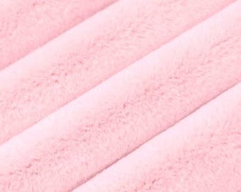 Baby Pink Luxe Cuddle Encore Minky sold in one yard quantities