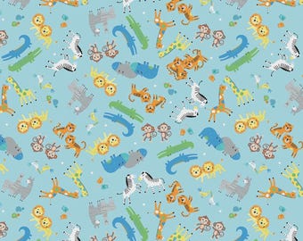 Noahs Journey Two by Two Animals * Sold in one yard quantities * 12932B-80