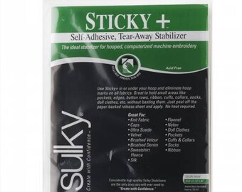Sticky Plus Self-Adhesive Tear-Away Stabilizer White 22 1/2in x 36in # 551-01
