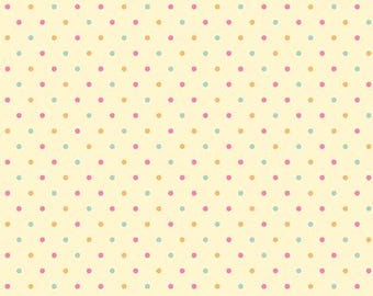 All Big Things Start Small Yellow Multi Dot - sold in one yard increments