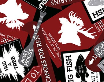 Great Outdoors Camping Signs * Bentarex * Sold in one yard quantities