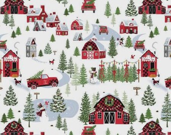 Country Christmas Xmas Living - sold in one yard quantities
