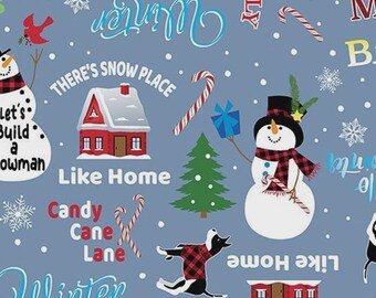 Country. Christmas Words * Bentarex * Sold in one yard quantities