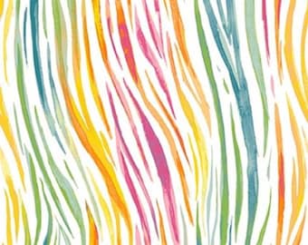 Multi Rainbow Zebra Cotton sold in one yard quantities