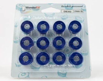 DecoBob Prewound Bobbins Class 15 12ct Blue