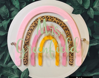 Custom Acrylic Rainbow Name Sign, Boho Nursery Decor