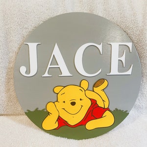Winnie the Pooh, Pooh Bear, Nursery Name Sign, Wood Name Sign, Winnie the Pooh Name Sign, Custom Name Signs, Name Sign for Nursery, Pooh
