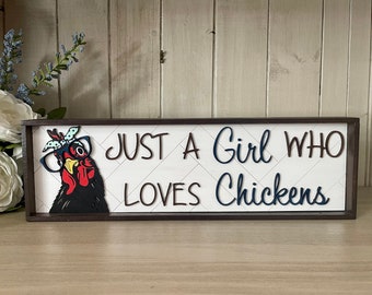 "Handgefertigtes ""Huhn Liebhaber"" Schild aus Holz."