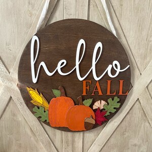 3D Hello Fall Wood Sign: Autumn Porch Decor