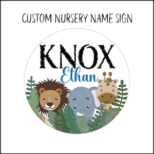 3D Safari Nursery Name Sign: Custom Jungle Animal Decor