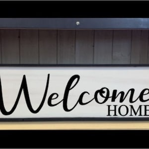 Rustic Welcome Home Wood Sign: Farmhouse Entryway Decor