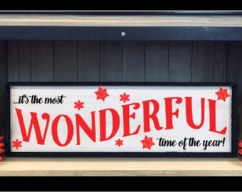 It's the most wonderful time of the year, It's the most wonderful time of the year wood sign, Christmas wood sign, Christmas decor, Signs