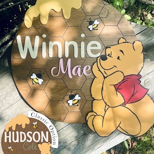 Winnie the Pooh, Pooh Bear, Nursery Name Sign, Wood Name Sign, Winnie the Pooh Name Sign, Custom Name Signs, Name Sign for Nursery, Pooh