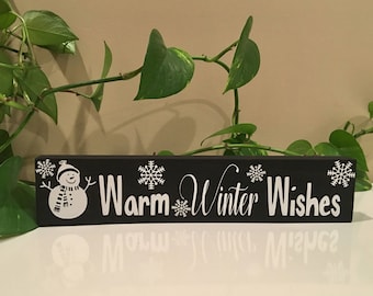 Warm winter wishes wood Sign, Warm winter wishes, winter wood signs, winter signs, winter home decor, winter table decor, winter wishes sign