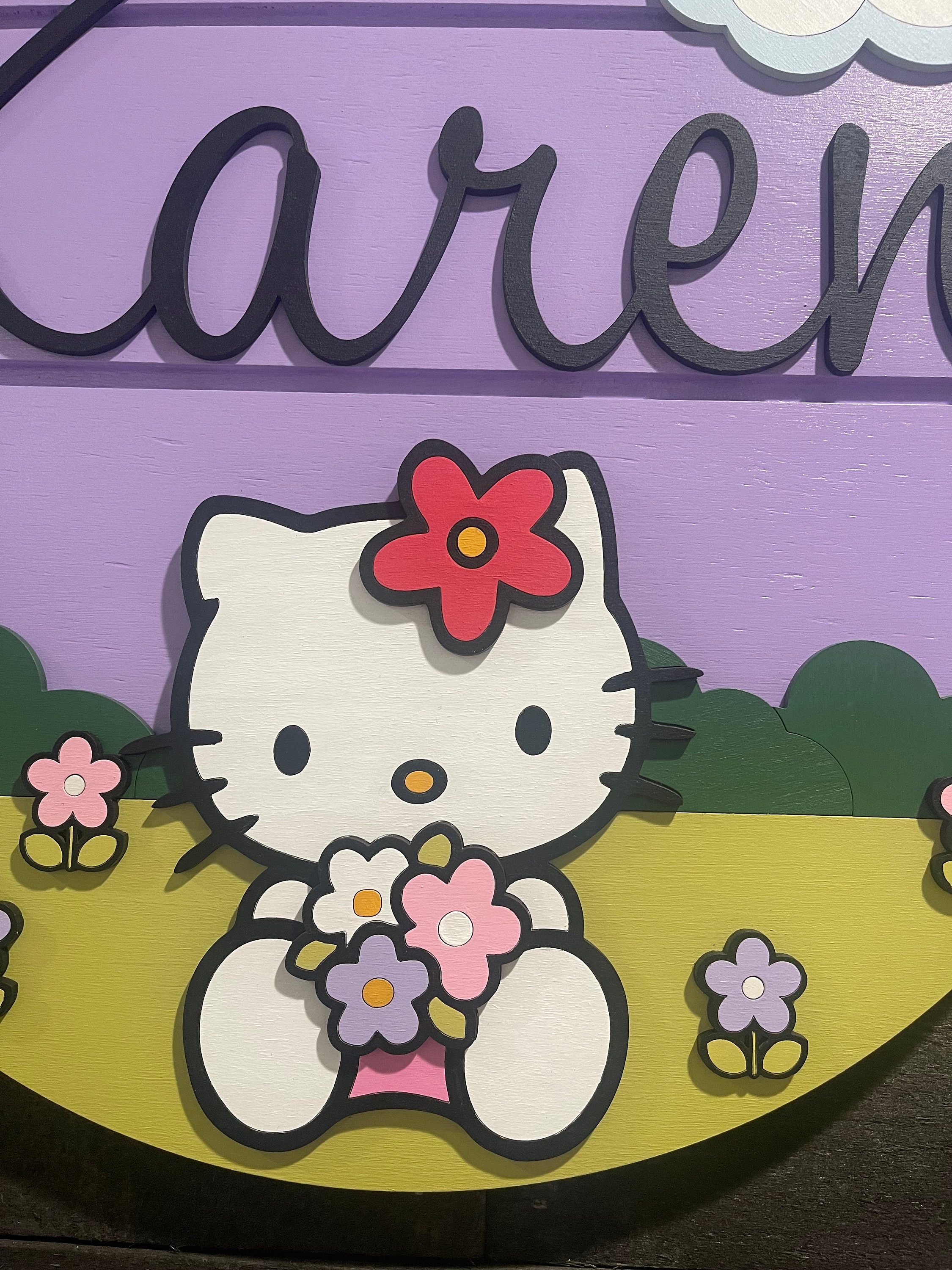 Handmade Hello Kitty Nursery Name Sign, 3D Kids Room Decor - Etsy
