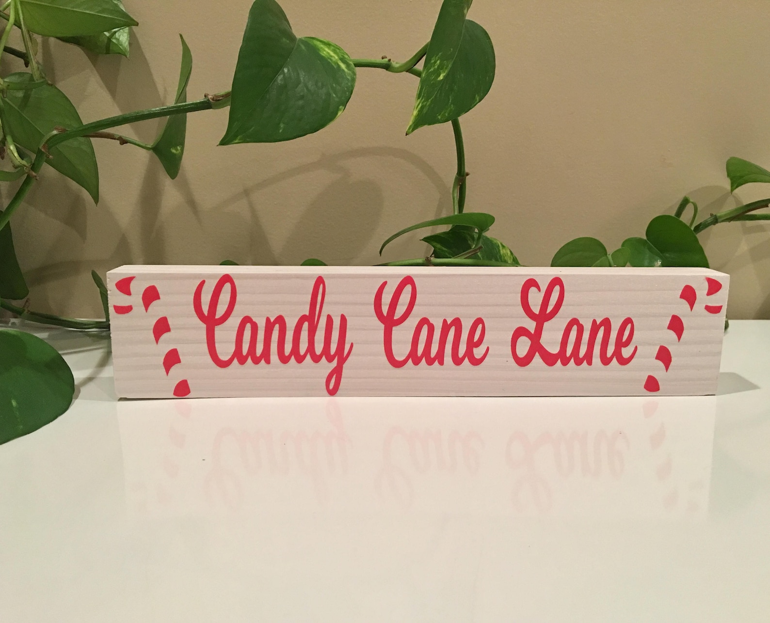 Candy cane lane wood sign | Etsy