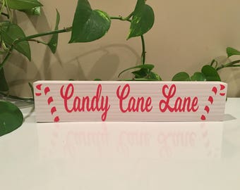 Candy Cane Lane Holzschild, Zuckerstangengasse, Weihnachtsholzschilder, Weihnachtsschilder, Weihnachtsschilder, Weihnachtsholz Schilder, Weihnachtsbaum Deko, Candy Canes