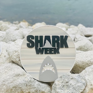 Shark Week, Shark Week Door Hanger, Shark Week Sign, Shark Week Wood Sign, Shark Week Decor, Shark Week Custom Sign, Shark Week Door Sign