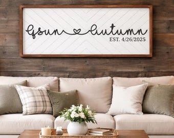 Family Name Sign, Last Name Sign, Custom Name Sign, Wood Name Sign, Framed Wood Sign, Nursery Name Sign, Family Sign