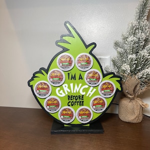 K-Cup Coffee Pod Holder, Grinch Themed K-Cup Holder, K Cup Stand, Coffee Pod, Stand, Keurig