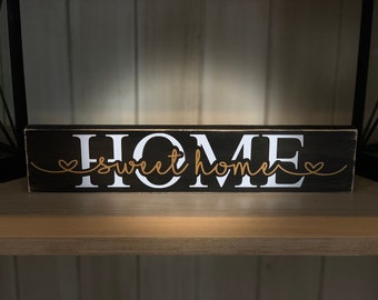Home sweet home wood sign, Wood Signs, Home Decor Wood Signs, Living room wood signs, small wood signs, Living room decor, Housewarming gift