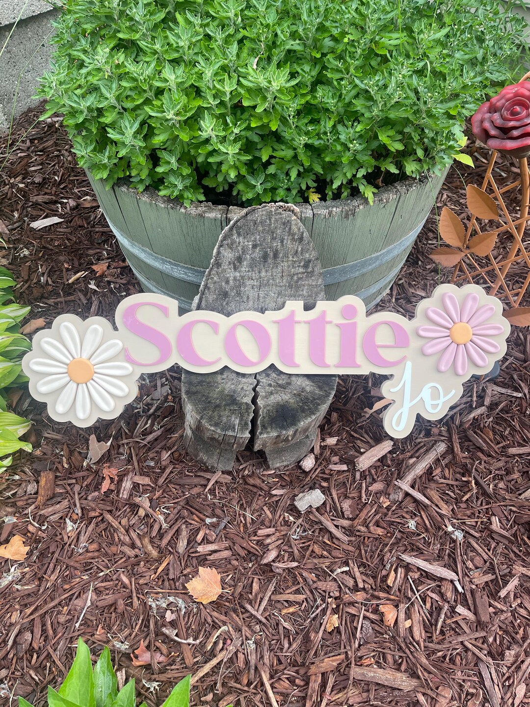 3D Floral Nursery Name Sign: Custom Wood Decor - Etsy