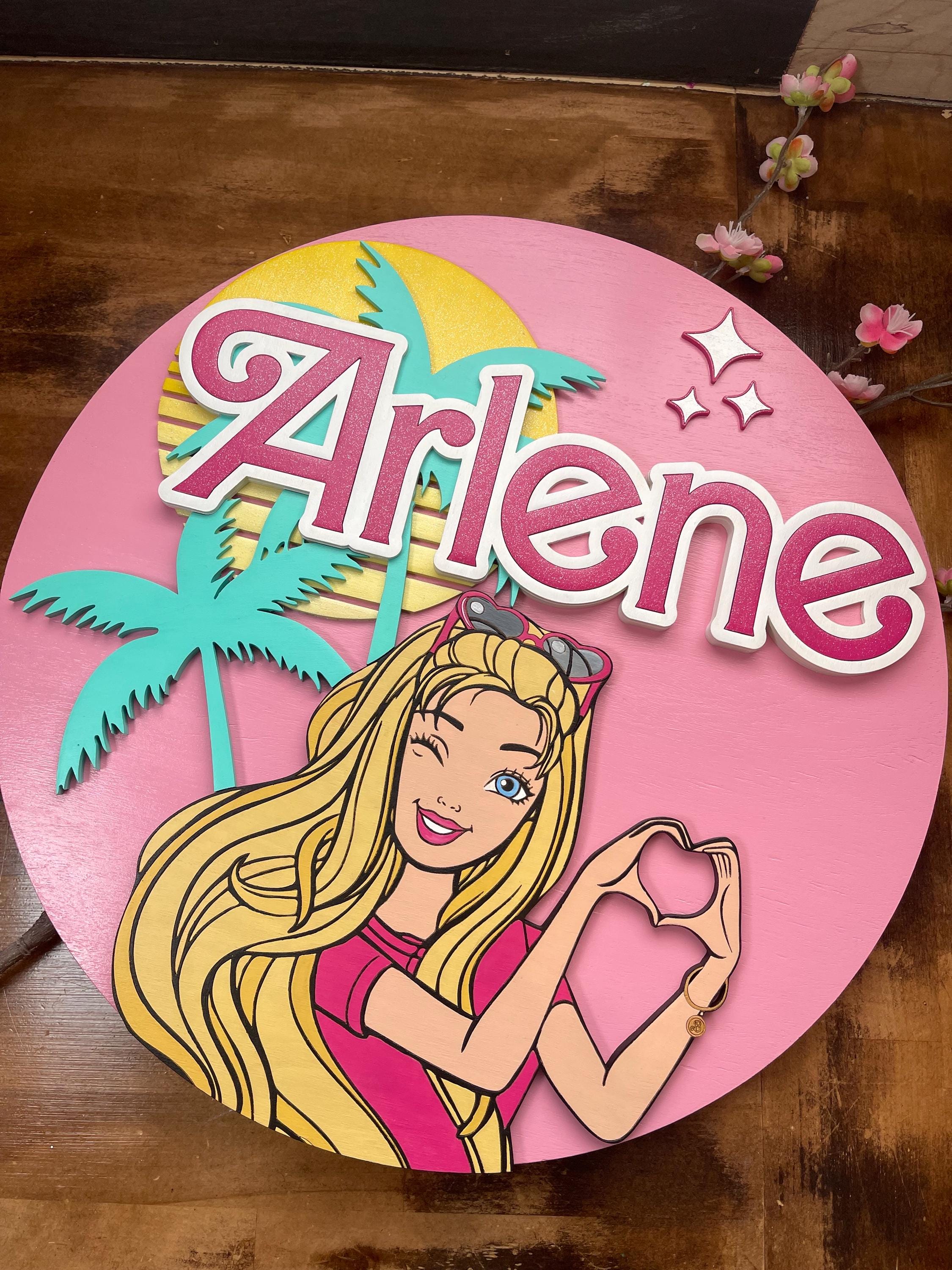 Barbie Name Sign, Custom Wood Nursery Decor, 3D Design - Etsy