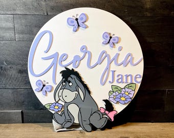 Winnie the Pooh, Pooh Bear, Nursery Name Sign, Wood Name Sign, Eeyore Name Sign, Custom Name Signs, Name Sign for Nursery, Pooh