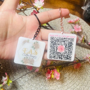 Llavero con logotipo de empresa, llavero con código QR, llavero inteligente, tarjeta de presentación digital, marca comercial, hecho a medida, llavero social, llavero de Instagram