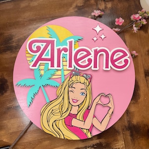 Barbie, Barbie Name Sign, Wood Name Sign, Custom Name Sign, Name Signs For Girls, Personalized Gifts