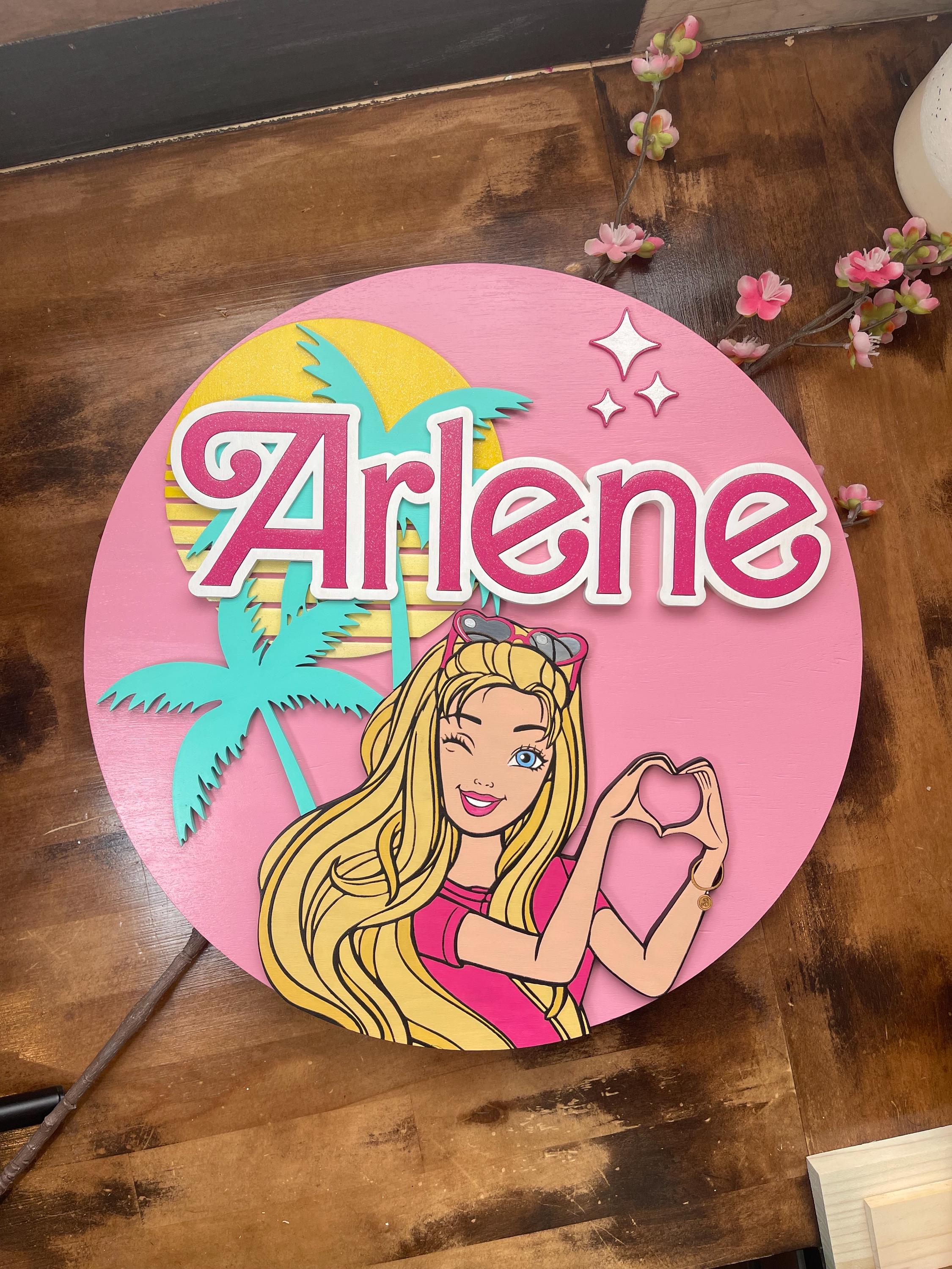 Barbie Name Sign, Custom Wood Nursery Decor, 3D Design - Etsy