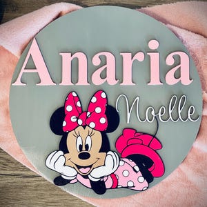 Minnie Mouse Nursery Name Sign, Name Signs for Nursery, Custom Name Signs, Disney Themed Nursery Name Signs, Baby Name Signs for Nursery
