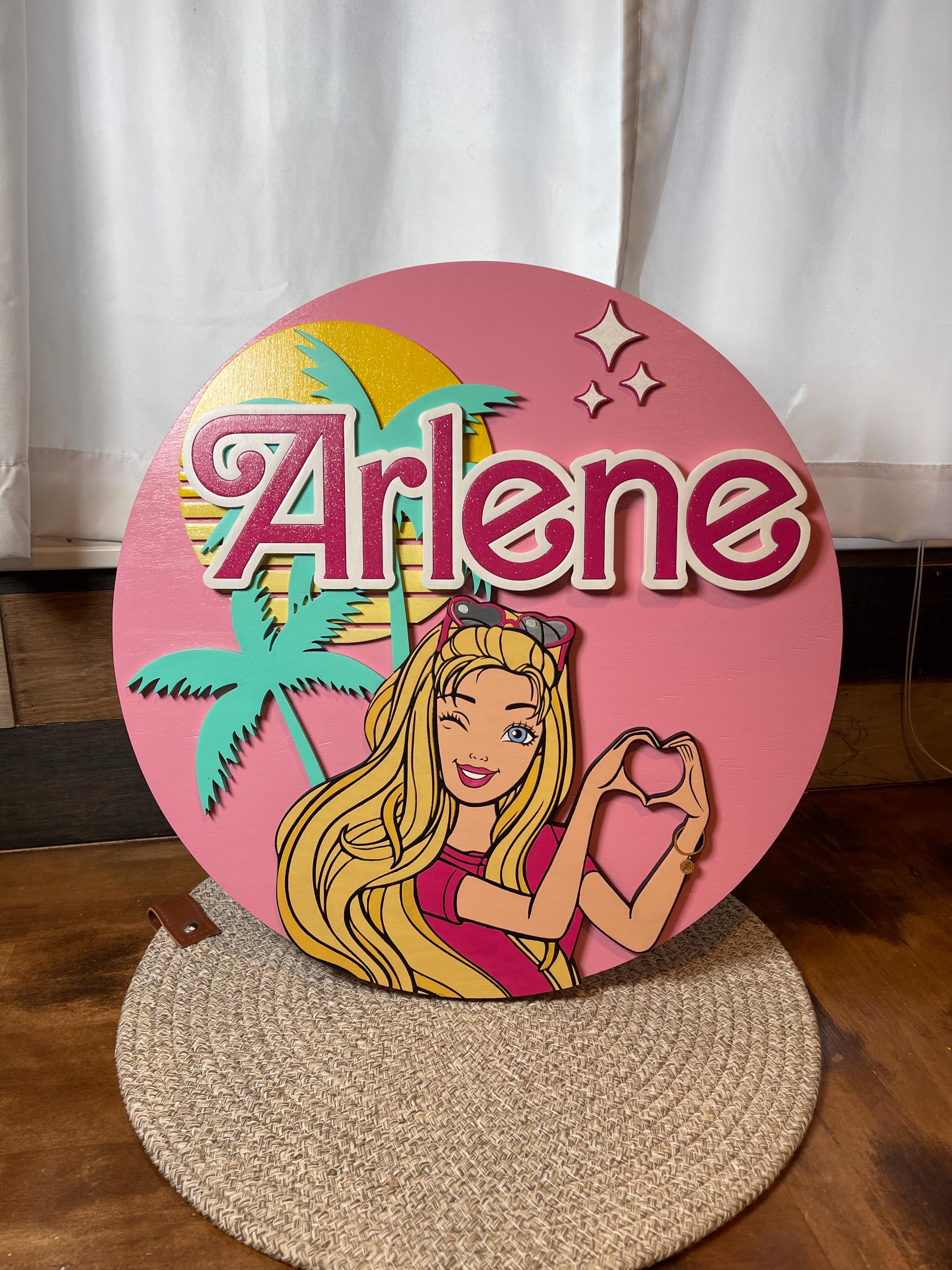 Barbie Name Sign, Custom Wood Nursery Decor, 3D Design - Etsy