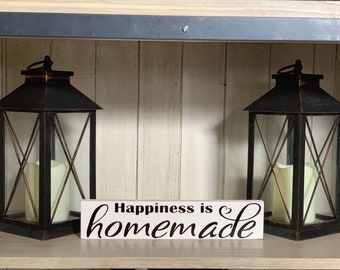 Happiness is homemade, homemade sign, wood signs, wooden signs, home sign, home decor, rustic home decor, rustic wood signs