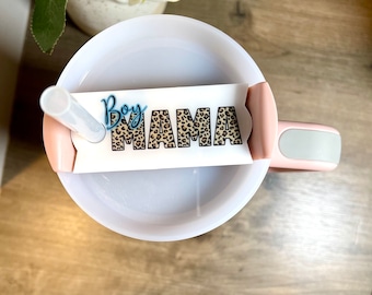Topper per bicchiere Stanley personalizzato, targhetta con nome MAMA in acrilico
