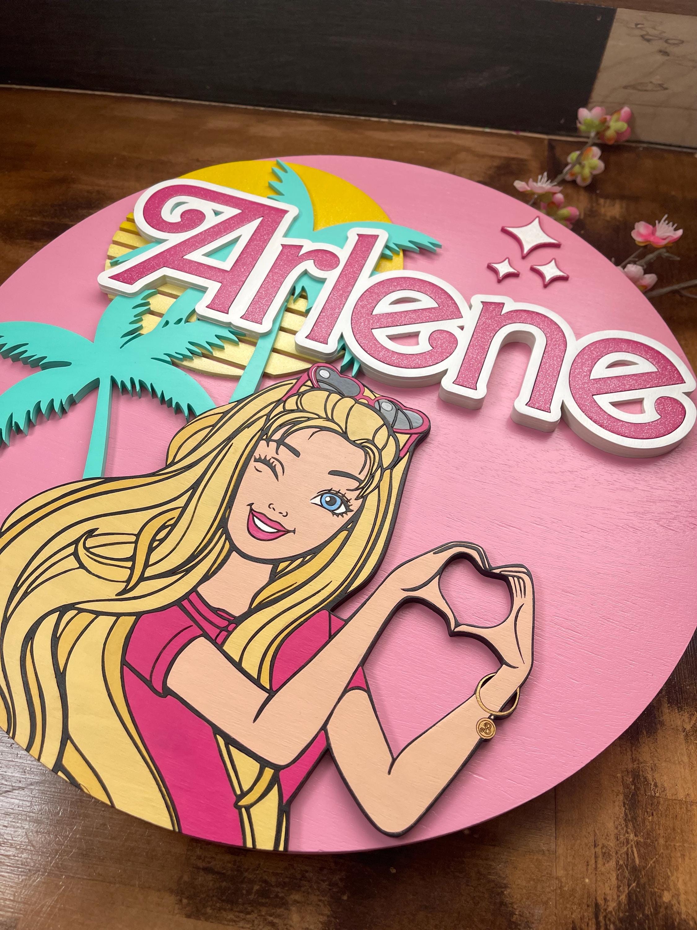 Barbie Name Sign, Custom Wood Nursery Decor, 3D Design - Etsy