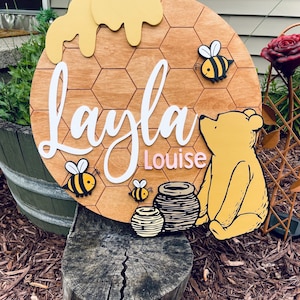 Winnie the Pooh, Pooh Bear, Nursery Name Sign, Wood Name Sign, Winnie the Pooh Name Sign, Custom Name Signs, Classic Winnie The Pooh