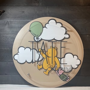 Winnie the Pooh, Pooh Bear, Nursery Name Sign, Wood Name Sign, Winnie the Pooh Name Sign, Custom Name Signs, Name Sign for Nursery, Pooh